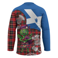 Saint Andrews Day Scotland Hockey Jersey Thistle Traditional Bagpipe Tartan Pattern - Wonder Print Shop