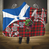 Saint Andrews Day Scotland Hooded Blanket Thistle Traditional Bagpipe Tartan Pattern - Wonder Print Shop