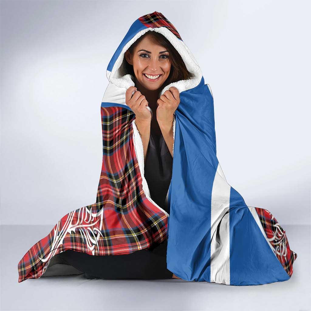 Saint Andrews Day Scotland Hooded Blanket Thistle Traditional Bagpipe Tartan Pattern - Wonder Print Shop