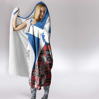 Saint Andrews Day Scotland Hooded Blanket Thistle Traditional Bagpipe Tartan Pattern - Wonder Print Shop