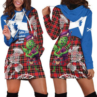 Saint Andrews Day Scotland Hoodie Dress Thistle Traditional Bagpipe Tartan Pattern - Wonder Print Shop