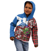 Saint Andrews Day Scotland Kid Hoodie Thistle Traditional Bagpipe Tartan Pattern - Wonder Print Shop