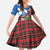 Saint Andrews Day Scotland Kid Short Sleeve Dress Thistle Traditional Bagpipe Tartan Pattern - Wonder Print Shop