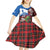Saint Andrews Day Scotland Kid Short Sleeve Dress Thistle Traditional Bagpipe Tartan Pattern - Wonder Print Shop