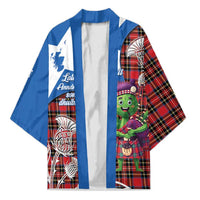 Saint Andrews Day Scotland Kimono Thistle Traditional Bagpipe Tartan Pattern - Wonder Print Shop