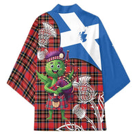 Saint Andrews Day Scotland Kimono Thistle Traditional Bagpipe Tartan Pattern - Wonder Print Shop