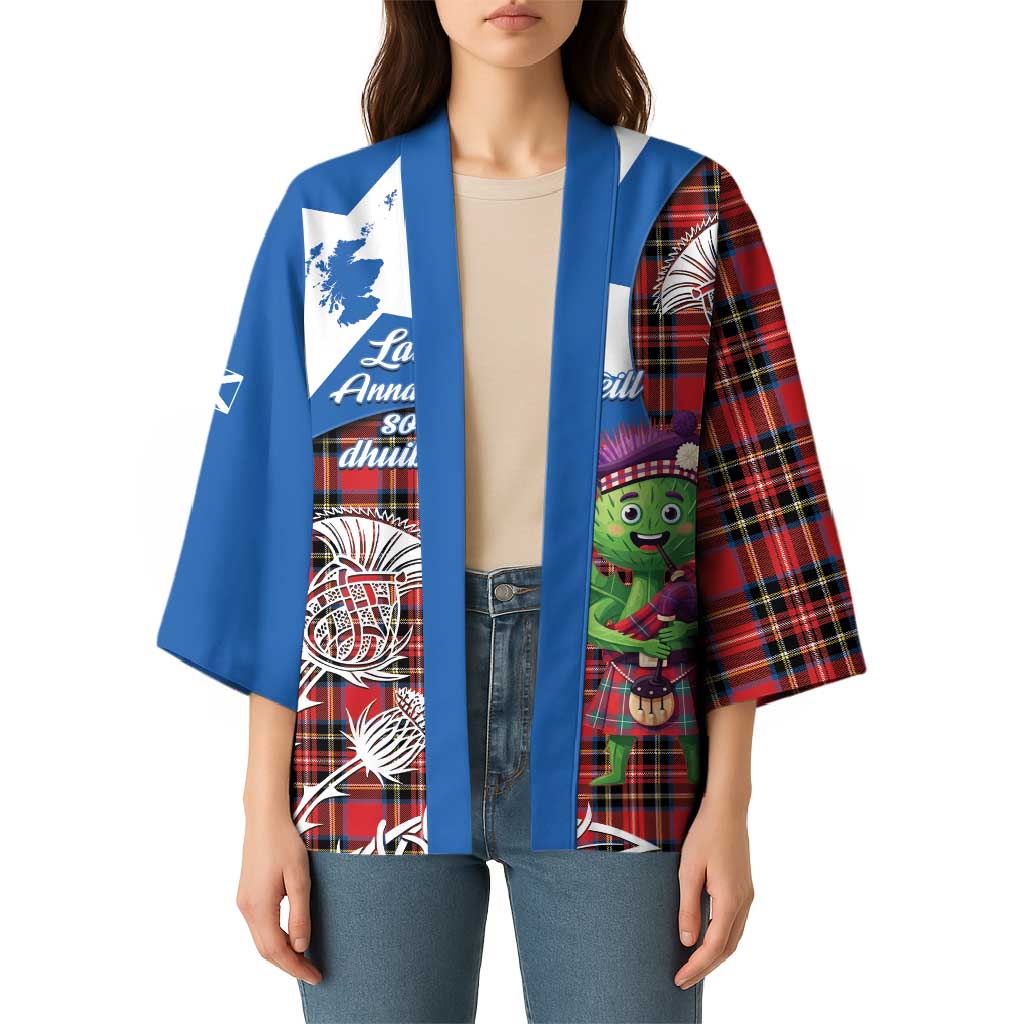Saint Andrews Day Scotland Kimono Thistle Traditional Bagpipe Tartan Pattern - Wonder Print Shop