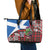 Saint Andrews Day Scotland Leather Tote Bag Thistle Traditional Bagpipe Tartan Pattern - Wonder Print Shop