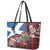 Saint Andrews Day Scotland Leather Tote Bag Thistle Traditional Bagpipe Tartan Pattern - Wonder Print Shop