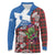 Saint Andrews Day Scotland Long Sleeve Polo Shirt Thistle Traditional Bagpipe Tartan Pattern - Wonder Print Shop
