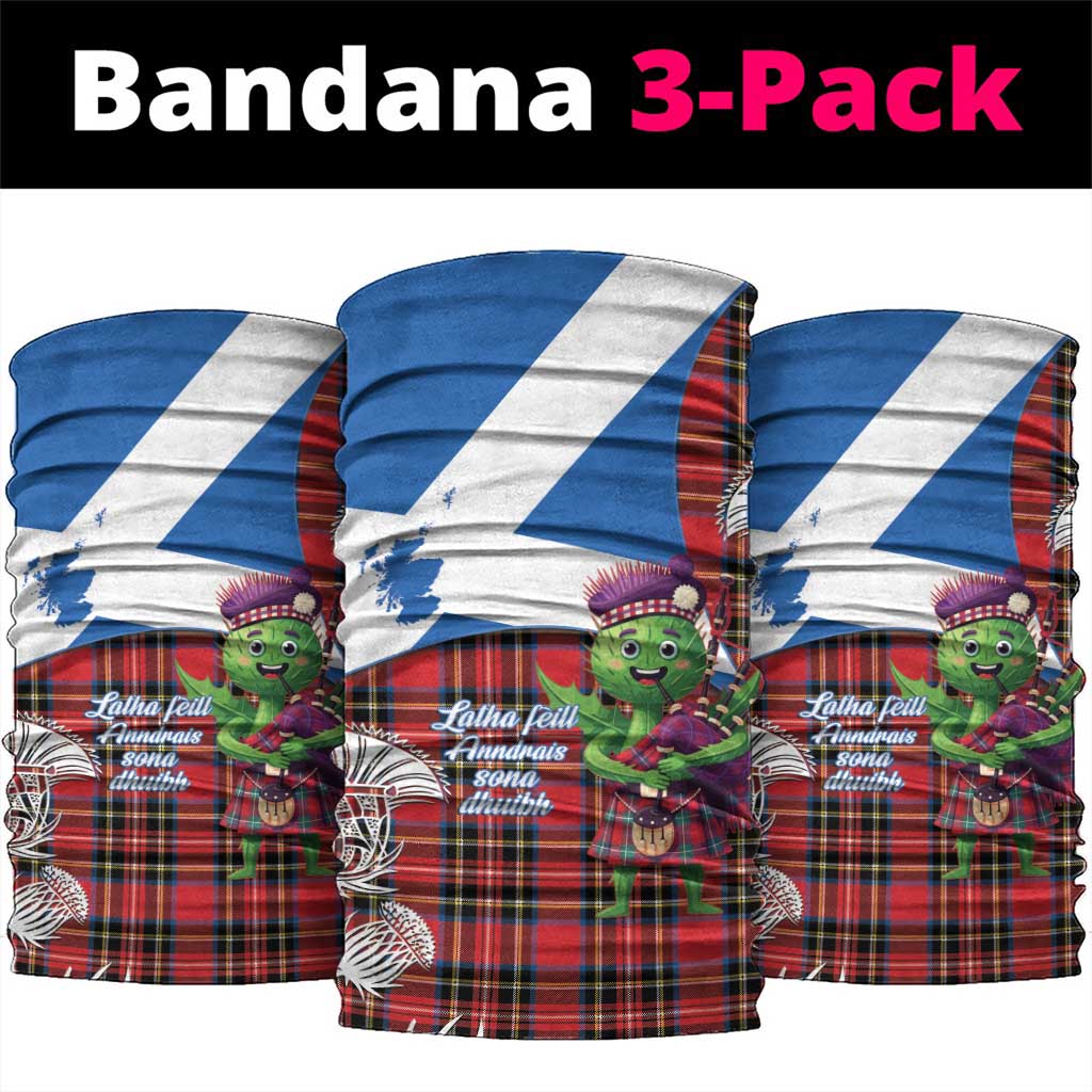 Saint Andrews Day Scotland Neck Gaiter Thistle Traditional Bagpipe Tartan Pattern - Wonder Print Shop