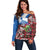 Saint Andrews Day Scotland Off Shoulder Sweater Thistle Traditional Bagpipe Tartan Pattern - Wonder Print Shop