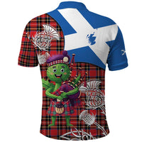 Saint Andrews Day Scotland Polo Shirt Thistle Traditional Bagpipe Tartan Pattern - Wonder Print Shop