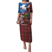 Saint Andrews Day Scotland Puletasi Thistle Traditional Bagpipe Tartan Pattern - Wonder Print Shop