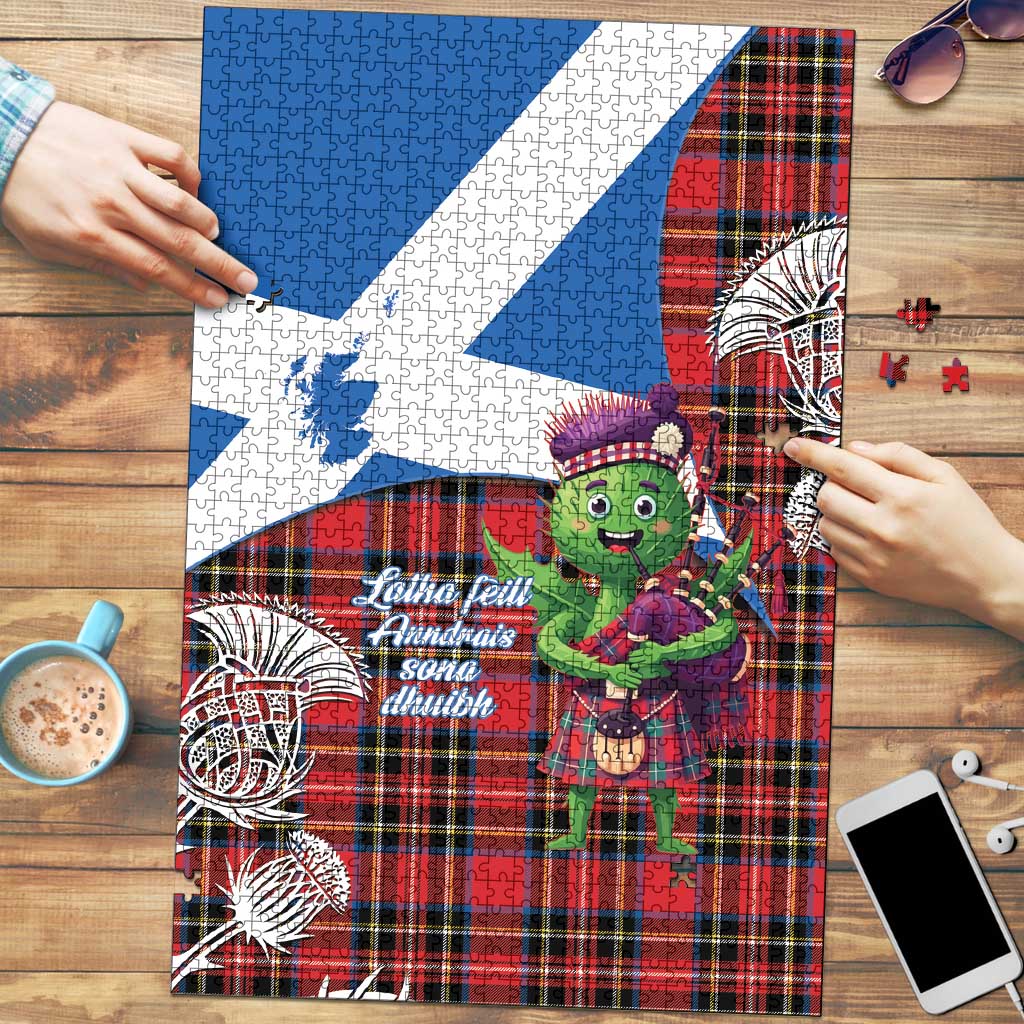 Saint Andrews Day Scotland Puzzle Thistle Traditional Bagpipe Tartan Pattern - Wonder Print Shop