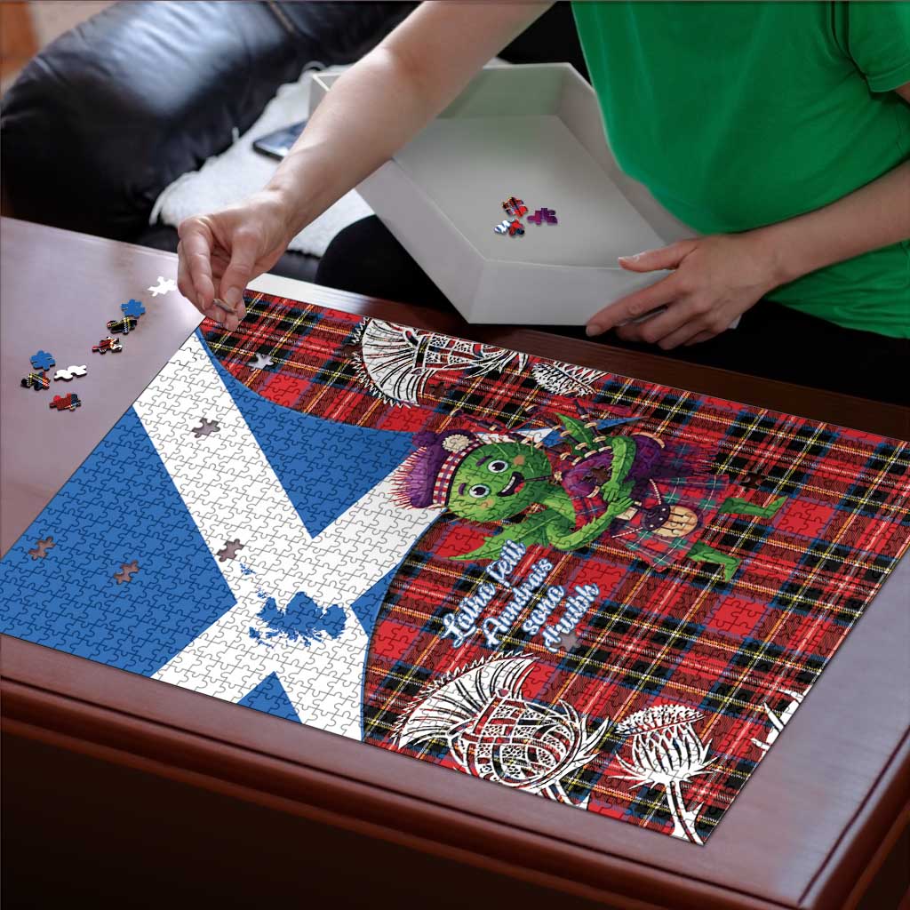 Saint Andrews Day Scotland Puzzle Thistle Traditional Bagpipe Tartan Pattern - Wonder Print Shop