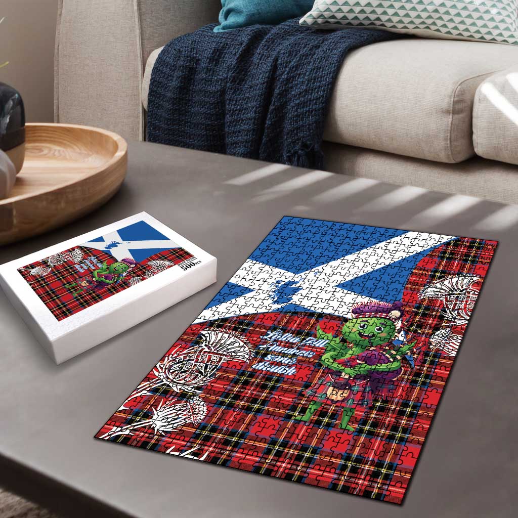Saint Andrews Day Scotland Puzzle Thistle Traditional Bagpipe Tartan Pattern - Wonder Print Shop