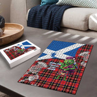 Saint Andrews Day Scotland Puzzle Thistle Traditional Bagpipe Tartan Pattern - Wonder Print Shop