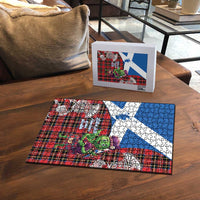 Saint Andrews Day Scotland Puzzle Thistle Traditional Bagpipe Tartan Pattern - Wonder Print Shop