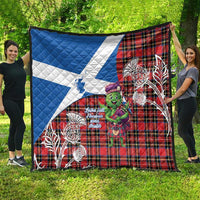 Saint Andrews Day Scotland Quilt Thistle Traditional Bagpipe Tartan Pattern - Wonder Print Shop