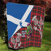 Saint Andrews Day Scotland Quilt Thistle Traditional Bagpipe Tartan Pattern - Wonder Print Shop