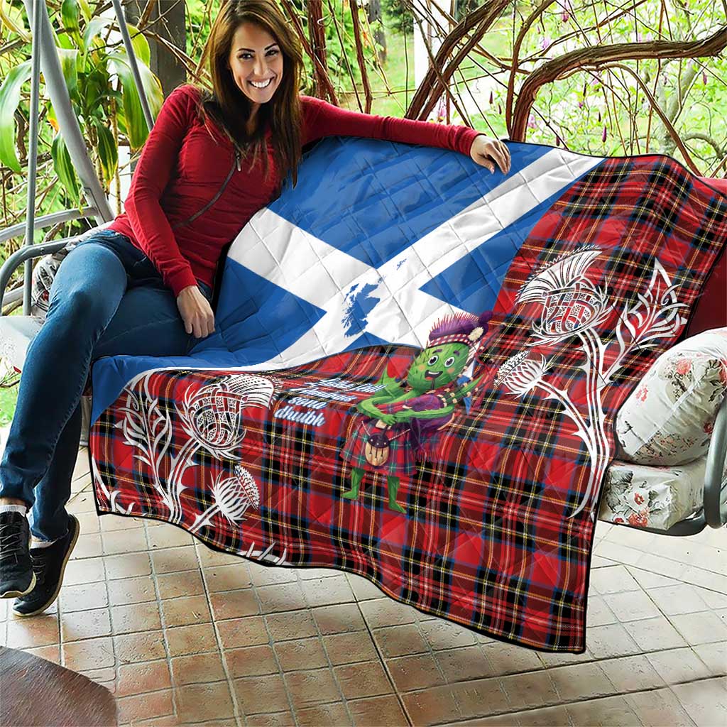 Saint Andrews Day Scotland Quilt Thistle Traditional Bagpipe Tartan Pattern - Wonder Print Shop