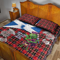 Saint Andrews Day Scotland Quilt Bed Set Thistle Traditional Bagpipe Tartan Pattern - Wonder Print Shop