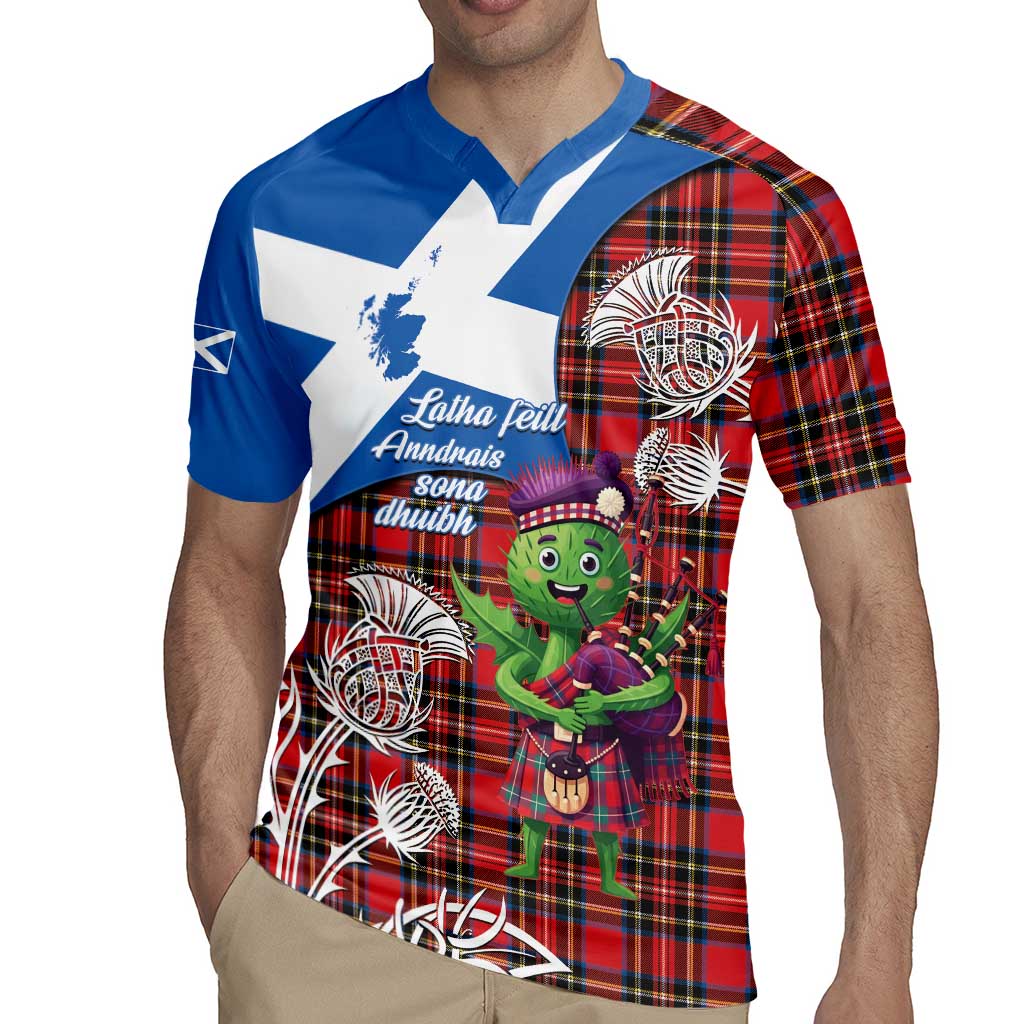 Saint Andrews Day Scotland Rugby Jersey Thistle Traditional Bagpipe Tartan Pattern - Wonder Print Shop