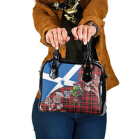 Saint Andrews Day Scotland Shoulder Handbag Thistle Traditional Bagpipe Tartan Pattern - Wonder Print Shop