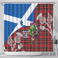 Saint Andrews Day Scotland Shower Curtain Thistle Traditional Bagpipe Tartan Pattern - Wonder Print Shop