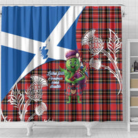 Saint Andrews Day Scotland Shower Curtain Thistle Traditional Bagpipe Tartan Pattern - Wonder Print Shop