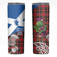 Saint Andrews Day Scotland Skinny Tumbler Thistle Traditional Bagpipe Tartan Pattern - Wonder Print Shop