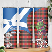 Saint Andrews Day Scotland Skinny Tumbler Thistle Traditional Bagpipe Tartan Pattern - Wonder Print Shop