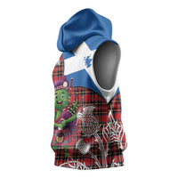 Saint Andrews Day Scotland Sleeveless Hoodie Thistle Traditional Bagpipe Tartan Pattern - Wonder Print Shop
