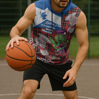 Saint Andrews Day Scotland Sleeveless Hoodie Thistle Traditional Bagpipe Tartan Pattern - Wonder Print Shop