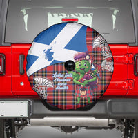 Saint Andrews Day Scotland Spare Tire Cover Thistle Traditional Bagpipe Tartan Pattern - Wonder Print Shop