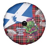 Saint Andrews Day Scotland Spare Tire Cover Thistle Traditional Bagpipe Tartan Pattern - Wonder Print Shop