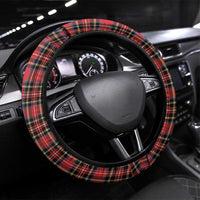 Saint Andrews Day Scotland Steering Wheel Cover Thistle Traditional Bagpipe Tartan Pattern - Wonder Print Shop