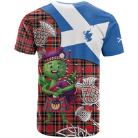 Saint Andrews Day Scotland T Shirt Thistle Traditional Bagpipe Tartan Pattern - Wonder Print Shop