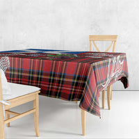 Saint Andrews Day Scotland Tablecloth Thistle Traditional Bagpipe Tartan Pattern - Wonder Print Shop