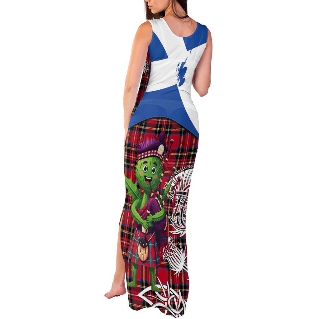 Saint Andrews Day Scotland Tank Maxi Dress Thistle Traditional Bagpipe Tartan Pattern - Wonder Print Shop