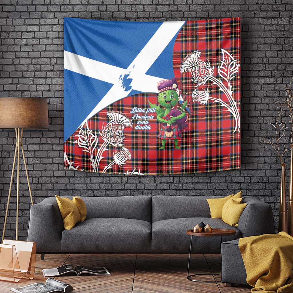 Saint Andrews Day Scotland Tapestry Thistle Traditional Bagpipe Tartan Pattern - Wonder Print Shop