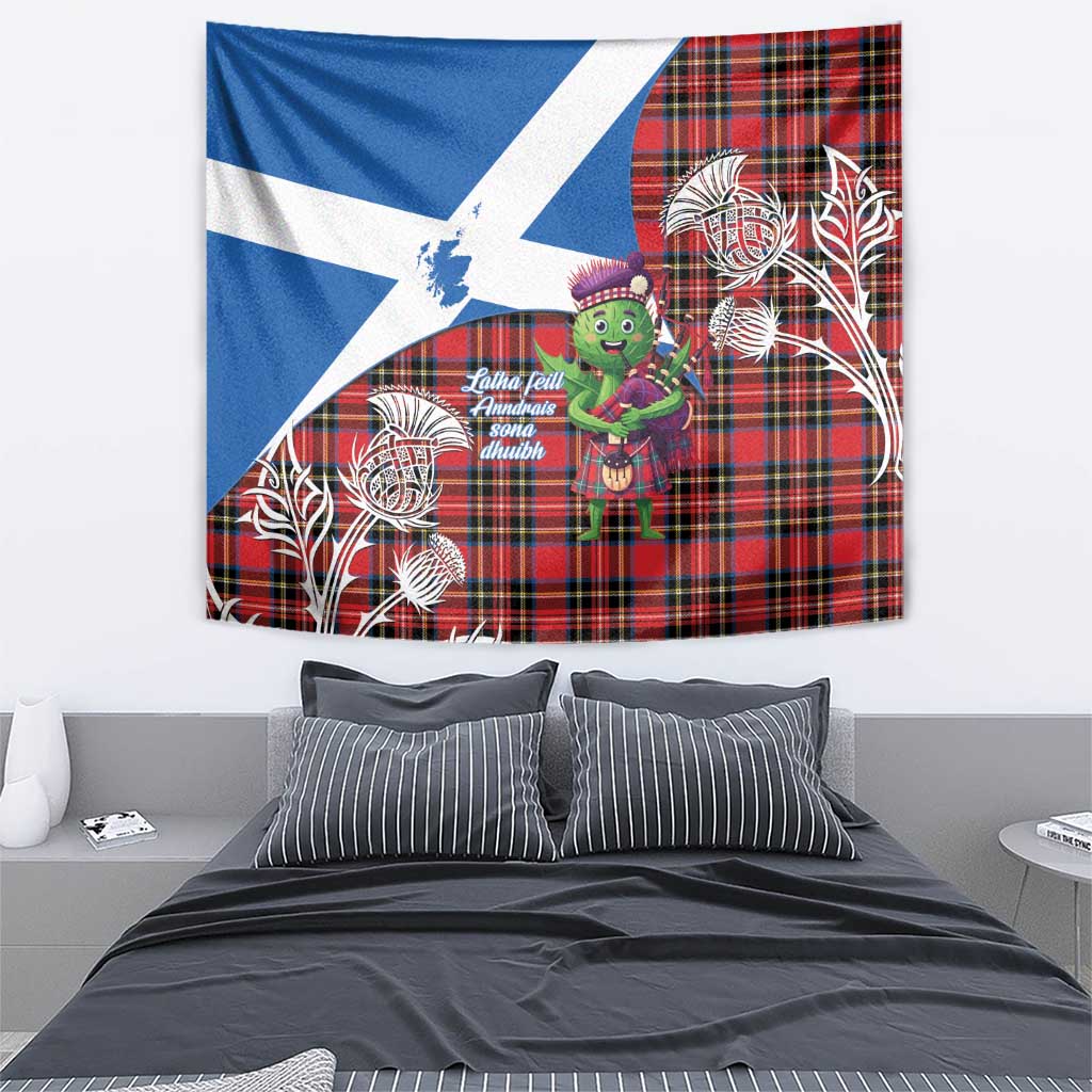 Saint Andrews Day Scotland Tapestry Thistle Traditional Bagpipe Tartan Pattern - Wonder Print Shop