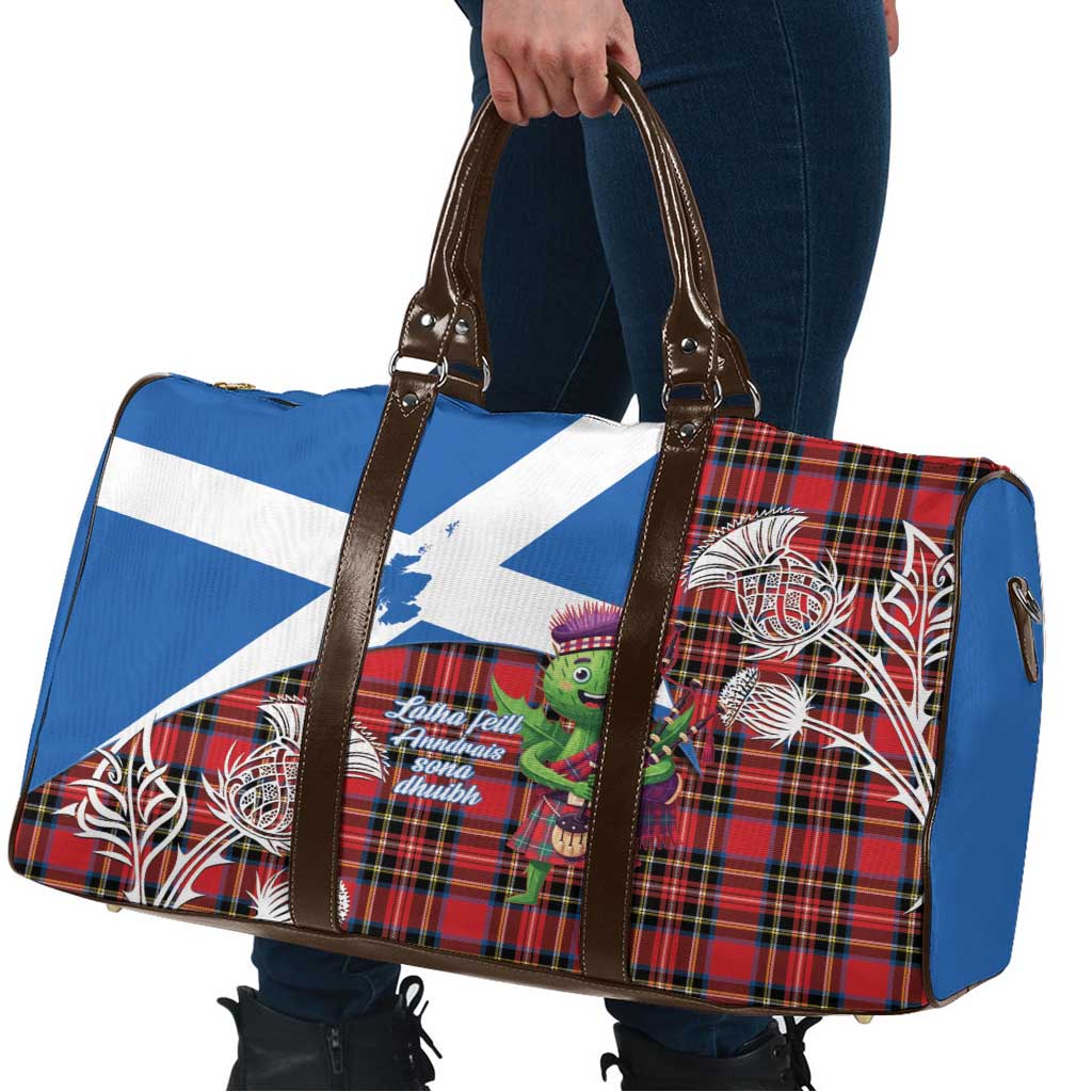 Saint Andrews Day Scotland Travel Bag Thistle Traditional Bagpipe Tartan Pattern - Wonder Print Shop