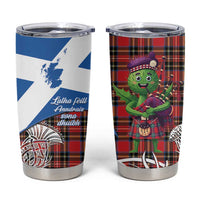 Saint Andrews Day Scotland Tumbler Cup Thistle Traditional Bagpipe Tartan Pattern - Wonder Print Shop