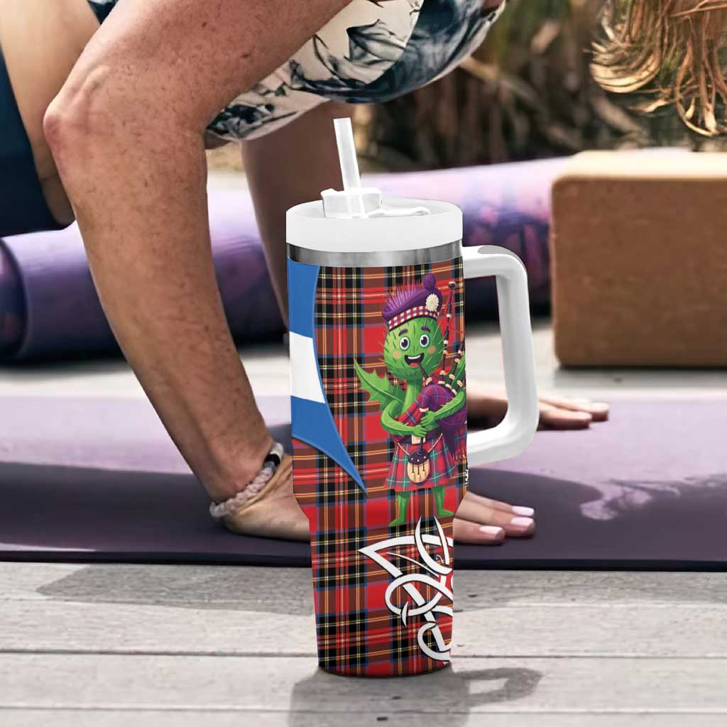 Saint Andrews Day Scotland Tumbler With Handle Thistle Traditional Bagpipe Tartan Pattern - Wonder Print Shop