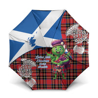 Saint Andrews Day Scotland Umbrella Thistle Traditional Bagpipe Tartan Pattern - Wonder Print Shop