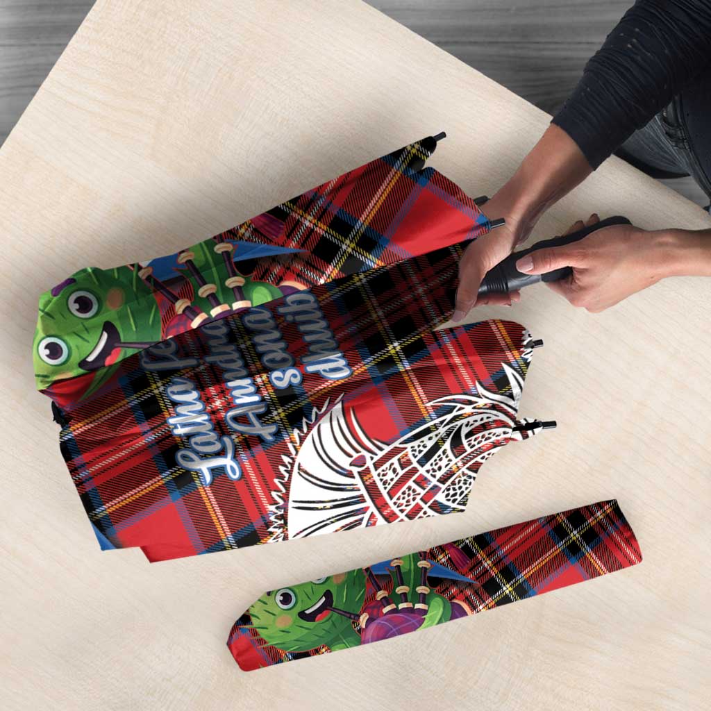 Saint Andrews Day Scotland Umbrella Thistle Traditional Bagpipe Tartan Pattern - Wonder Print Shop
