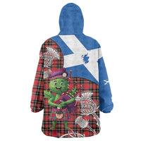 Saint Andrews Day Scotland Wearable Blanket Hoodie Thistle Traditional Bagpipe Tartan Pattern - Wonder Print Shop