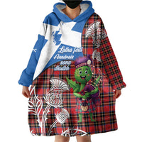Saint Andrews Day Scotland Wearable Blanket Hoodie Thistle Traditional Bagpipe Tartan Pattern - Wonder Print Shop